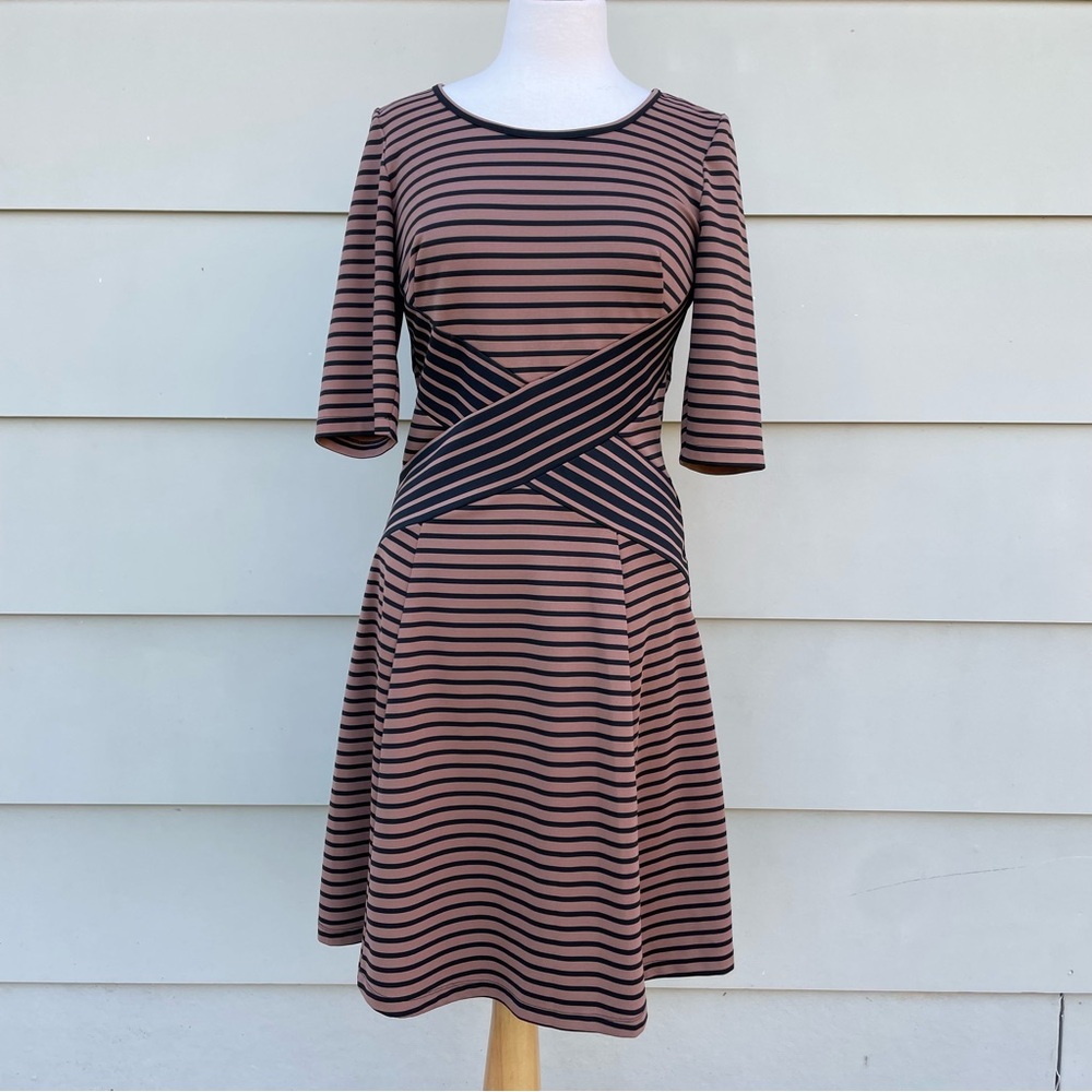 Brown & Black Striped Dress